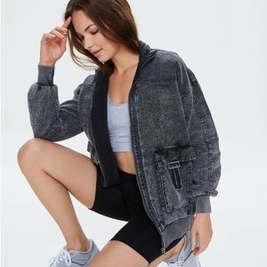 Forever 21 Mineral Wash French Terry Jacket